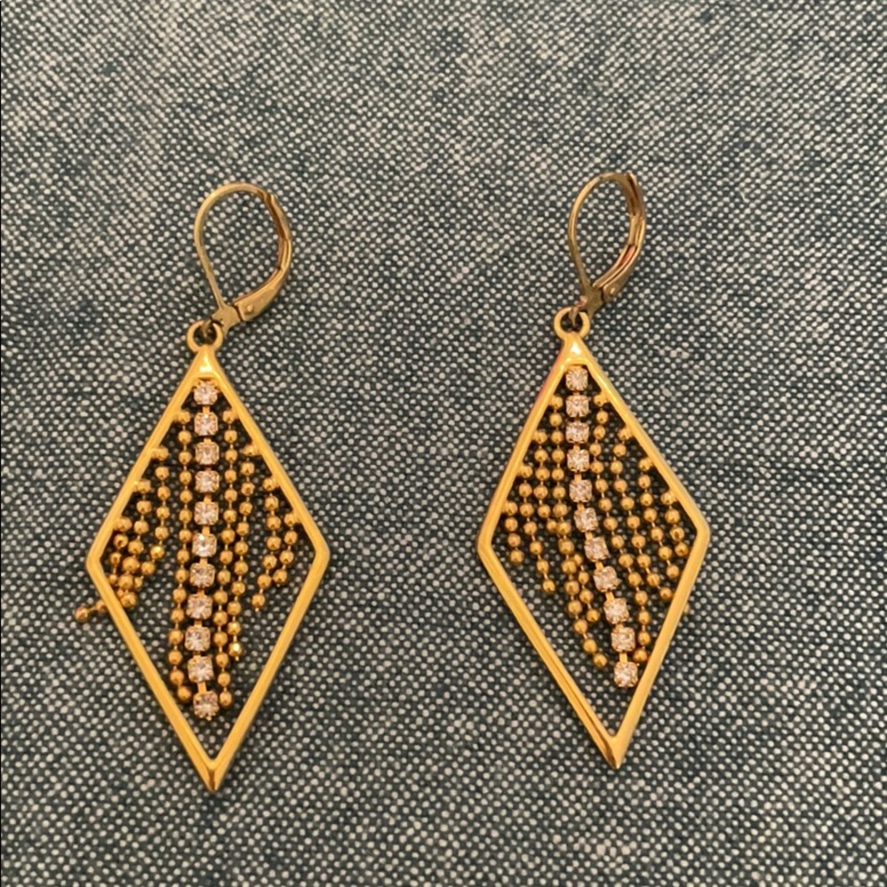 Diamond shape fancy drop earrings